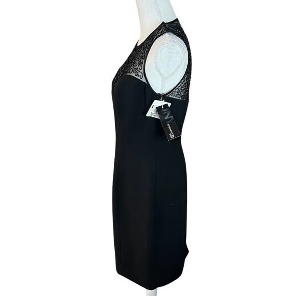 Jones New York Black beaded Sleeveless Sweetheart Sheath Dress NEW cocktail - Picture 4 of 10